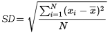 Standard  deviation equation