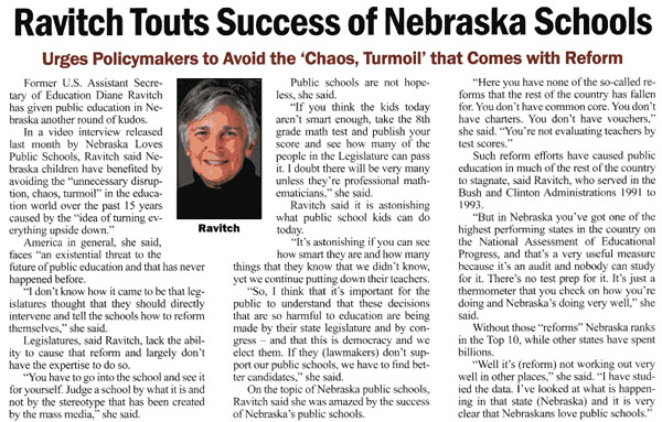 Diane Ravitch Public Education in Nebraska