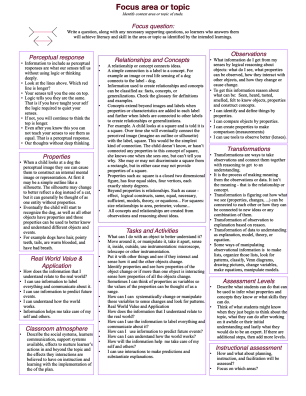 Planning framework