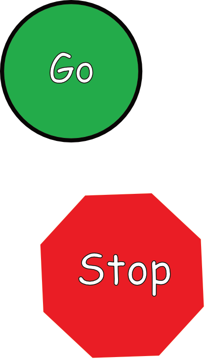 Go circle stop sign