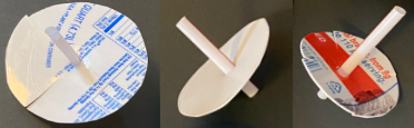 Plastic disk and straw spinners